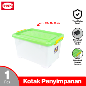 SHINPO Kontainer Plastik Dengan Roda Stack Container Box Kotak Penyimpanan SPO-SIP-113-CB-60