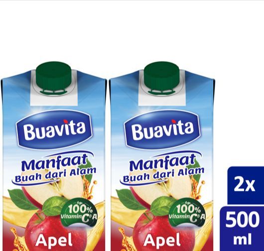 Buavita Jus Buah Asli Apel 500Ml  - Isi 2