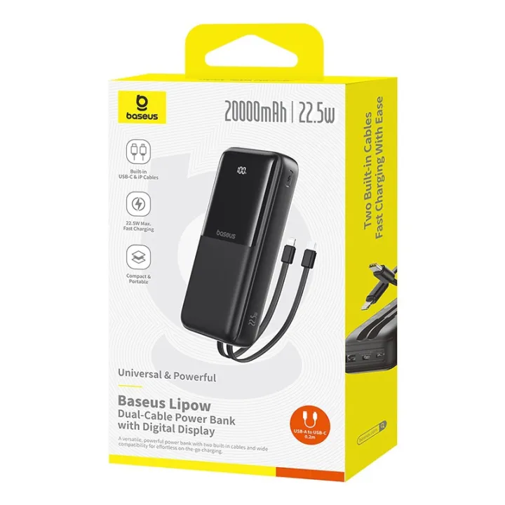 Pin dự phòng Baseus Lipow 20000mAh/10000 mAh 22.5W 2 cổng USB-A và 1 cổng Type-C Sạc Nhanh, Sạc Pin điện thoại Phụ Kiện điện thoại có màn hình Led | BigBuy360 - bigbuy360.vn Pin dự phòng Baseus Lipow 20000mAh/10000 mAh 22.5W 2 cổng USB-A và 1 cổng Type-C Sạc Nhanh, Sạc Pin điện thoại Phụ Kiện điện thoại có màn hình Led | BigBuy360 - bigbuy360.vn