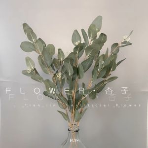 Cành khuynh diệp giả vintage có bông cắm bình trưng bàn siêu xinh Cành bạch đàn giả trang trí phòng decor nhà cửa tiệc cưới phụ kiện chụp ảnh