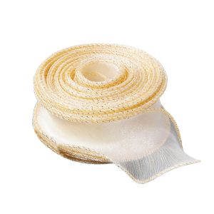 MELODI Chiều dài 10 thước Ruy băng Organza Chiều rộng 4cm Thiết kế có dây Ruy băng viền gợn sóng Ruy băng thủ công Kết cấu satin Ruy băng màu trơn Bó hoa