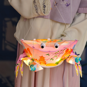 HIROCHAO Cartoon Crab Glowing Lantern Waterproof Portable Three-dimensional Lantern Cute Handmade Mid-Autumn Lantern Mid-Autumn Festival