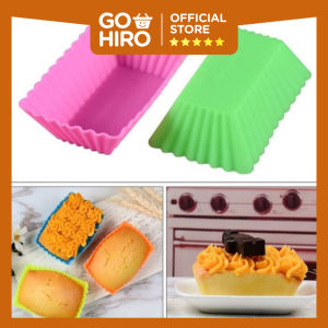 Cetakan Cupcake PERSEGI PANJANG Tahan Panas / Alas Muffin Silicone Kotak Persegi Panjang Food Grade