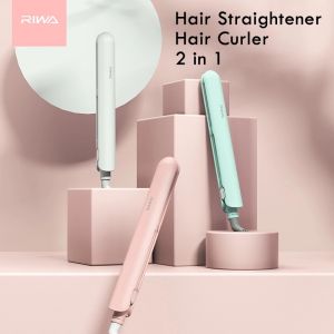 Riwa Hair Straightener Hair Curler 2 in 1 Negative Ion Fast Heating 32MM 36W Styling Tools Essential Oil Coating Hair Care Tools Lady