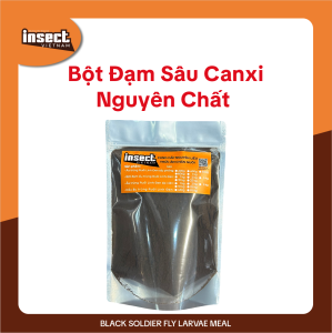 Bột Sâu Canxi nguyên chất INSECT VIETNAM -Thích hợp chế biến thức ăn vật nuôi gia cầm gia súc thủy sản: Gà Chim Cá Chó Mèo Heo Tôm - Túi 1kg