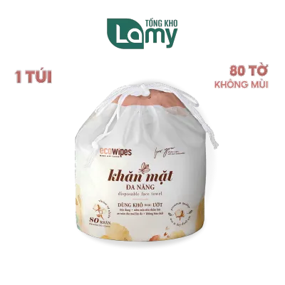 Khăn mặt khô dùng 1 lần đa năng cuộn 80 tờ size 20x20 nhỏ gọn tiện lợi giảm nguy cơ vi khuẩn xâm nhập vào da