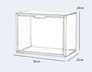 ●SG Seller● Stackable Multi Storage Purposed Clear Plastic Storage Bins with Magnetic Attraction Lid Dust-Proof Storage Box for Bag Book Soft ToyPerfumes and Souvenirs| Large Figures Collectibles Showcase| Toys Displays Box|Cosmetic Storage Case