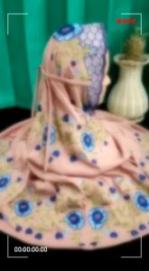 (COD) Mukena Terusan Dewasa Polino Kain Dasar Dusty Motif Bordir Bunga Raflesia Cantik Bahan Adem