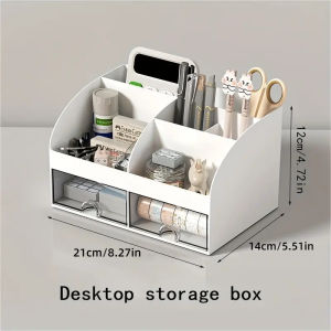 Desktop Organizer with Pegboard Hooks Storage Rack Office Supplies for Stationery Cosmetics Desk Pen Holder