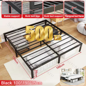 SERENZO Bed Frame Heavy Duty Metal Bed Frame Steel Double Bed Single Bed Iron Frame Bed Sturdy Queen/King bed Frame