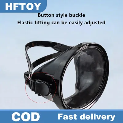 HFTOY Hình bầu dục Ống thở lặn mặt nạ spearfishing mặt nạ tầm nhìn toàn cảnh rộng Scuba Kính Tempered ống kính lặn kính cho người lớn