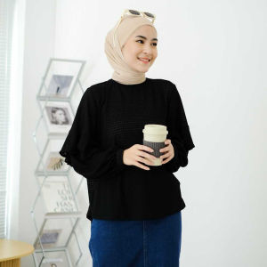 Karly Blouse Mayoutfit | Blus Knit Basic Wanita Flare Layer Sleeve