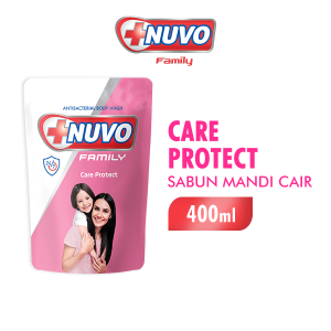 NUVO FAMILY Sabun Mandi Cair Care Protect Pouch 400ML