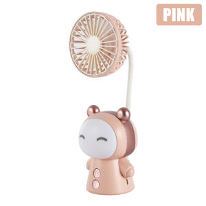 Desktop Small FanCute Table Fan with Sleep Light USB Rechargeable Desktop Portable Fan360° Adjustable Angle Mini Fan