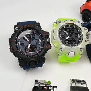 Sanda SANDA Luminous electronic alarm clock multifunctional mens watch fashionable and trendy Korean version waterproof transparent wristwatch 6126