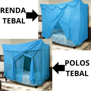 Kelambu Nyamuk Tebal Kuat Premium Ukuran Jumbo Klambu Gantung Tenda Kotak Lipat Murah Selambu Kamar Tidur