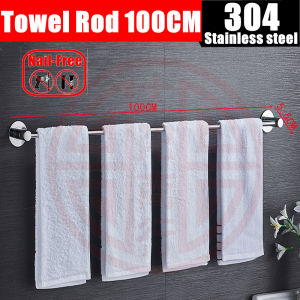 FCBathroom Single Towel Bar SUS304 Stainless Steel 30CM- 120 cm Towel Racks For Bathroom Chrome Wall Mounted