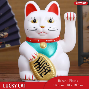 Patung Kucing Hoki Lucky Cat Batrai Kucing Hoki Patung Kucing Pemanggil Rejeki Baterai