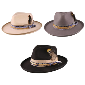Classical Roll Brim Fedoras Hat With Feathered Woven Belt For Men And Women Perfect For Weddings Parties and Theme Event