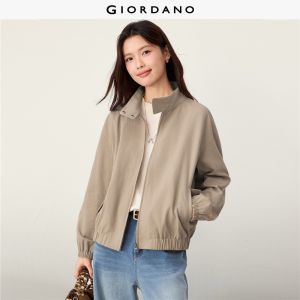Giordano Women Stand collar drop shoulder relaxed jacket Free Shipping 05376689