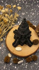 Patung miniatur candi prambanan tinggi 14 cm bahan batu ukiran