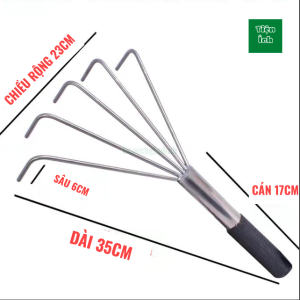 Dụng cụ Cào Xới Đất dụng cụ làm vườn thi công nền ốp lát gạch chất liệu inox 304 kích cỡ 35cm 45cm