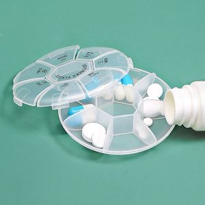 YESPERY 7 Days Portable Weekly Pill Box Storage Case Pill Case Container Mini Medicine Organizer Tablet Dispenser Splitters