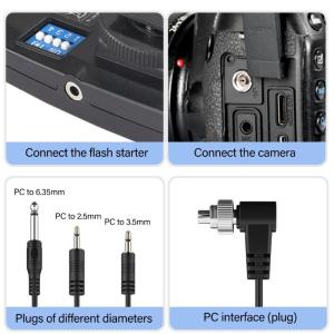 High Conductivity PC Flash Syncing Cord With Twist Lock PC Spring Cable For Flash Photography Durability PVC Construction