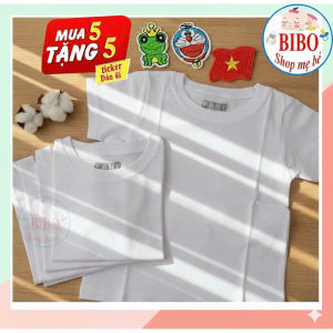 Set 5 Áo Thun Trắng Cho Bé TAY NGẮN Vải Cotton mặc rất mát vải mềm và rất mịn Chất Đẹp Fany