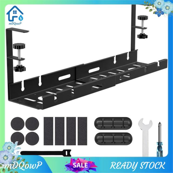 DrillFree Under Desks Cable Management Tray, Desk Cord Hider Raceway