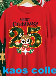 kaos katun 28s/kaos murah/kaos natal/kaos viral gambar nomor  25 mery crismas