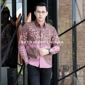 Kemeja Batik Premium - Motif Keo Warna Coklat Soft Pink