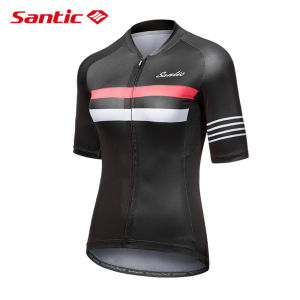 Santic Cycling Jersey For Women Summer Breathable Non-Slip Short Sleeve Bicycle Bike Shirts Tops