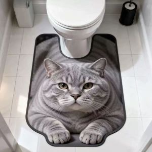 5MENLWE Absorbent Bathroom U-shaped Mat Quick-dry Non-slip Toilet Floor Rug Fun 40×50CM 50×60CM Bath Mat Bathroom