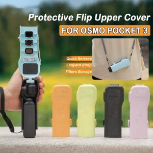 OWTWO Quick Release Protective Lid with Lanyard Anti-fall Flip Upper Cover  Full Coverage Camera Screen Protector for DJI Osmo Pocket 3 Action Camera Accessories