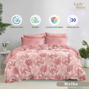 Bed Cover Set Sprei Tinggi 30 cm King Size (180x200) Lady Rose Prime Terbaru - Bahan Premium Lembut + Sarung Bantal Guling