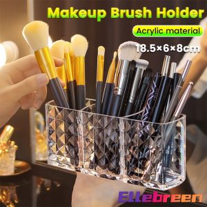 ELLE Makeup Brush Storage Box Table Organizer Transparent Acrylic Eyebrow Pencil Holder Mirror Cabinet Storage