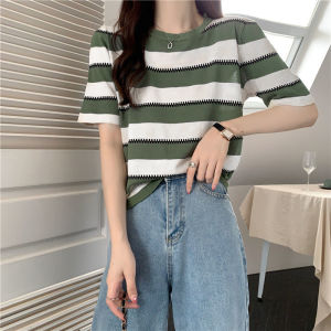 QXshop พร้อมส่ง เสื้อยืดผญลายทางกรีนลายซิปสลับสี มีให้เลือก 4 สี 4 แบบ🔥 เสื้อแฟชั่นผญน่ารักๆเรียบๆใส่ทำงาน ใส่เที่ยว เสื้อผญผ้านิ่มใส่สบาย ระบายอากาศได้ดี🌹