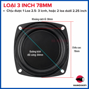 Cộng hưởng 105mm phủ cao su tăng bass cho loa phù hợp với loa bass từ 3 đến 4 inch từ Hà Nội Hifi