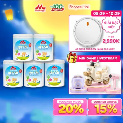 Combo 5 Lon Sữa Morinaga Hagukumi Nhật Bản 800g Tăng Sức Đề Kháng DHA Ca D3