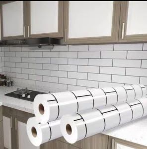 Kitchen Wallpaper selfadhesive waterproof fireproof oilproof pvctexture 5meters by 40cm and 5meters by 45cm
