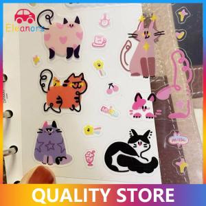 [Eleanor] 1 Sheet 3D Epoxy Resin Transparent Decals INS Cute Black Cat Cartoon Jelly Sticker Decoration For DIY Phone Cases Laptop Tablet