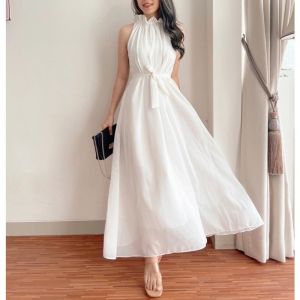 Dress Korean Style - Dress Vintage - Dress Pesta Gaun Elegant - Long Dress Bridesmaid - Gaun Pesta Wanita Dewasa - Dress Pantai - Dress Halter -Dress Helter - Dress Wanita