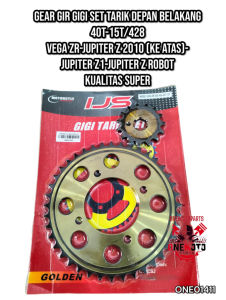 GIR GEAR GIGI SET TARIK DEPAN BELAKANG 40T-15T/428 VEGA ZR JUPITER Z 2010 Z1 ROBOT KUALITAS SUPER