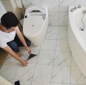 cocolala-กระเบื้องยางปูพื้น แบบแผ่นมีกาวในตัว ขนาด 30X30 ซม หนา 1.5 มิล พร้อมส่งในไทย #A137