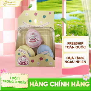 Bông Mút Tán Nền Sweet Rabbit Puffs 03 Pieces ( Set 3 Cái Nhỏ )