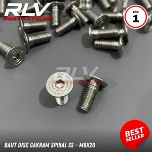 BAUT DISC PIRINGAN CAKRAM STAINLESS SPIRAL PANJANG 2 CM DRAT 12 ORIGINAL NAKHOM NUTZING THAILAND PROBOLT