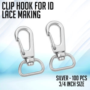 Lineworks 1 inch | 3/4 inch Silver Clip Hook for Id Lace Making 100pcs
