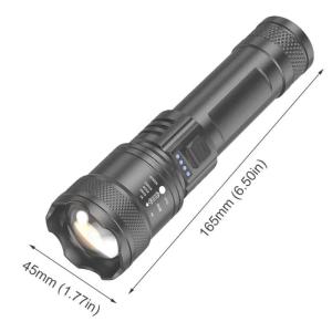 Senter LED Super Terang 10000 Lumens Jarak Jauh Ringan Tahan Air IPX4 Zoom USB Rechargeable Swat Police