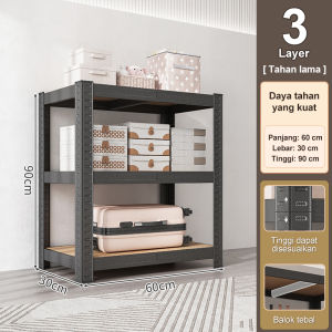 Rak Besi Siku 5 susun Rak Besi Gudang Rak Serbaguna Boltless Shelves Gratis Kaki karet